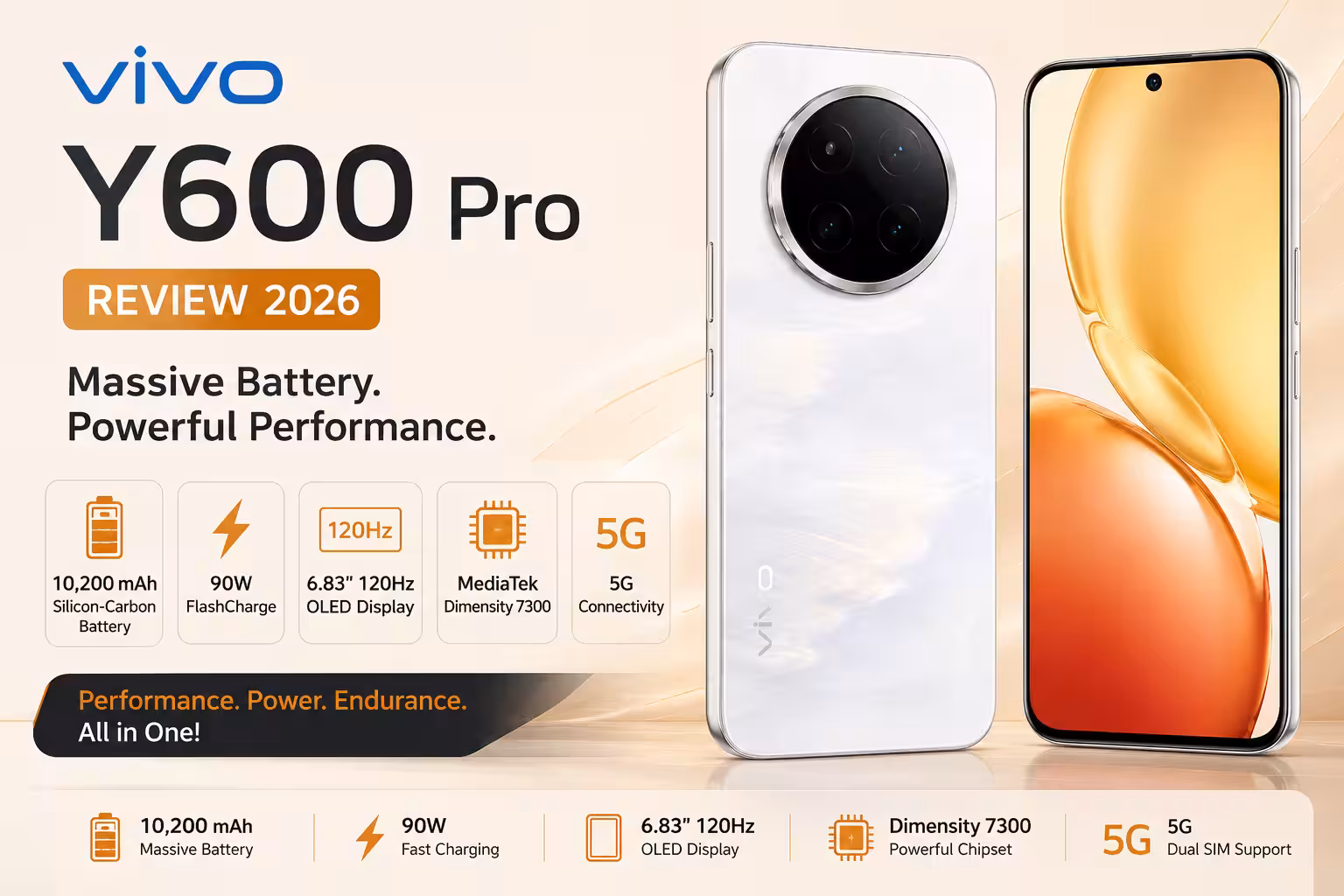 Vivo Y600 Pro Review 2026: 10,200 mAh Battery, 90W Charging & 6.83" OLED Display | Full Specs